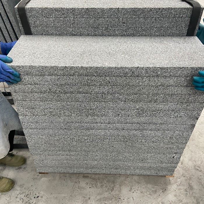 flamed black granite slab